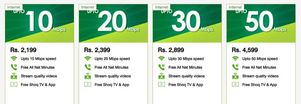 PTCL Internet and Landline Charges